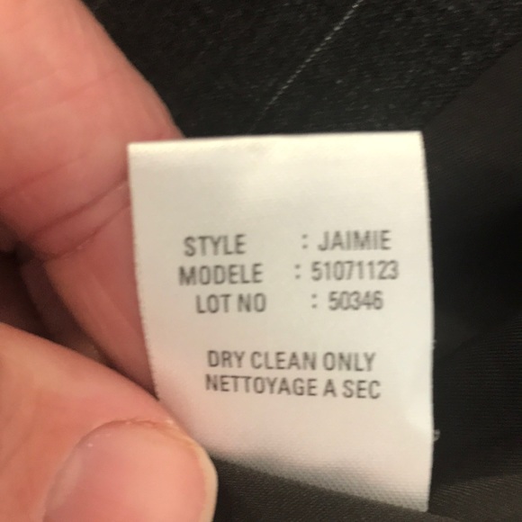 Theory size 4 charcoal blazer with silver stripes - Picture 3 of 4